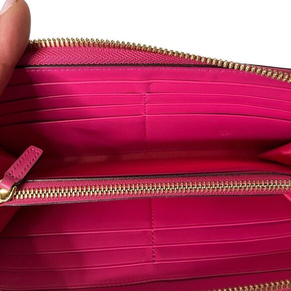 Authentic MCM Magenta Pink‎ Leather Zip Around Long Wallet - Picture 11 of 14